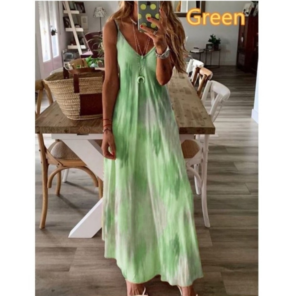 Size S SALE Tie Dye V neck Maxi Dress